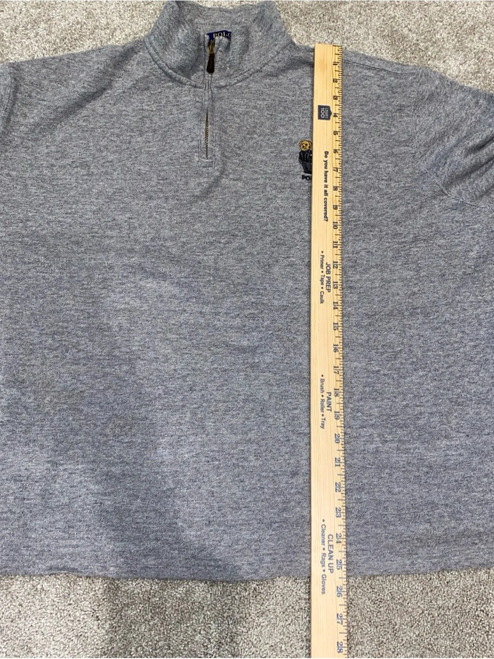 Polo Ralph Lauren Men's Polo Bear Quarter-Zip Sweater Heather Gray Size XL
